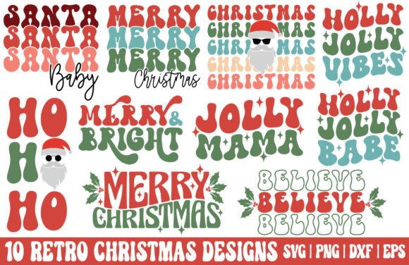 10 Retro Christmas SVG - Christmas PNG
